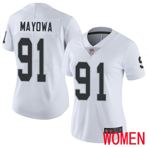Oakland Raiders Limited White Women Benson Mayowa Road Jersey NFL Football #91 Vapor Jersey->youth nfl jersey->Youth Jersey